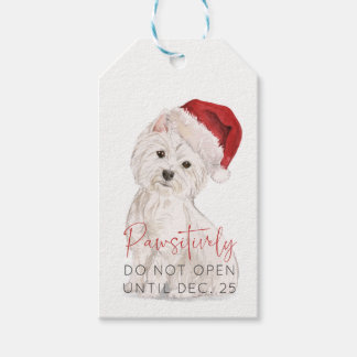 Öppna inte jultomten i Hund. Presentetikett