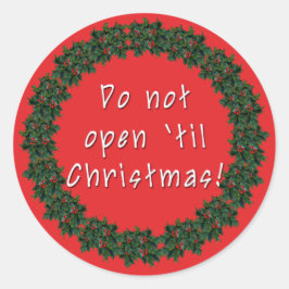 Öppna inte Til-julklämmor av Scarbaby Runt Klistermärke