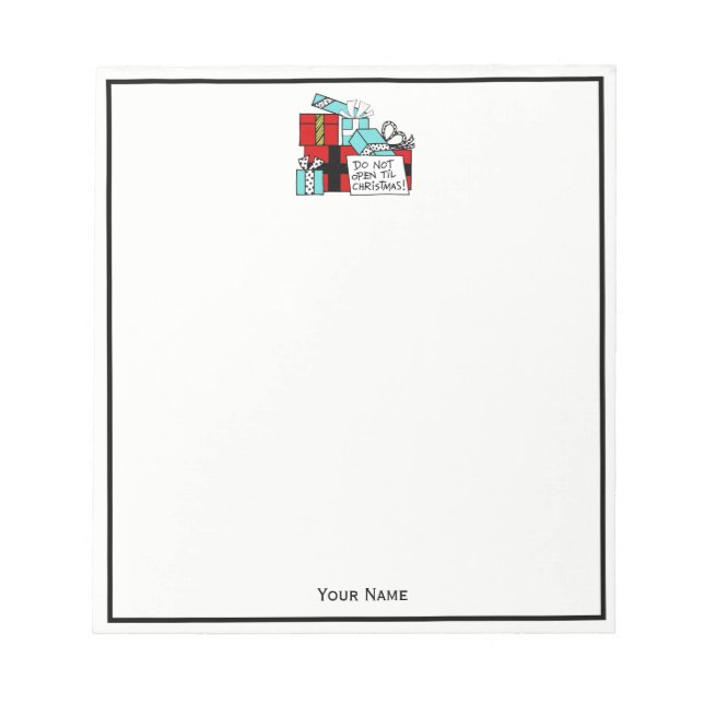 Öppna inte Til Julklapp Julafton Anteckningsblock (Framsida)