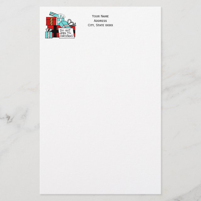 Öppna inte Til Julklapp Julafton Brevpapper (Framsida)