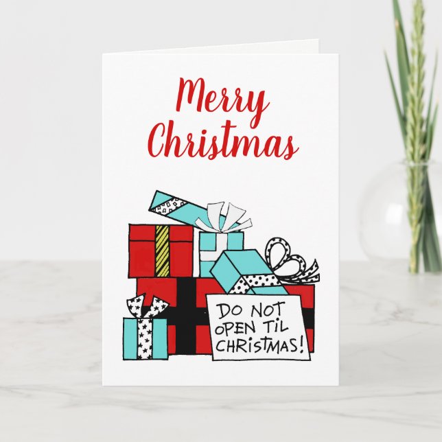 Öppna inte Til Julklapp Julafton Helgkort (Framsida)