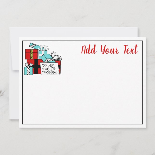 Öppna inte Til Julklapp Julafton Julkort (Framsida)