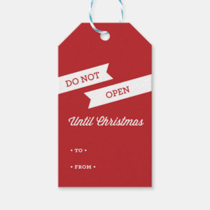 ÖPPNA INTE TILL juletiketter Presentetikett