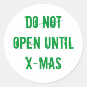 ÖPPNA inte, tills X-Mas paketerar etiketter