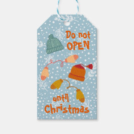 Öppna inte ・ Trådlösa hattar och Mittens Winter Presentetikett