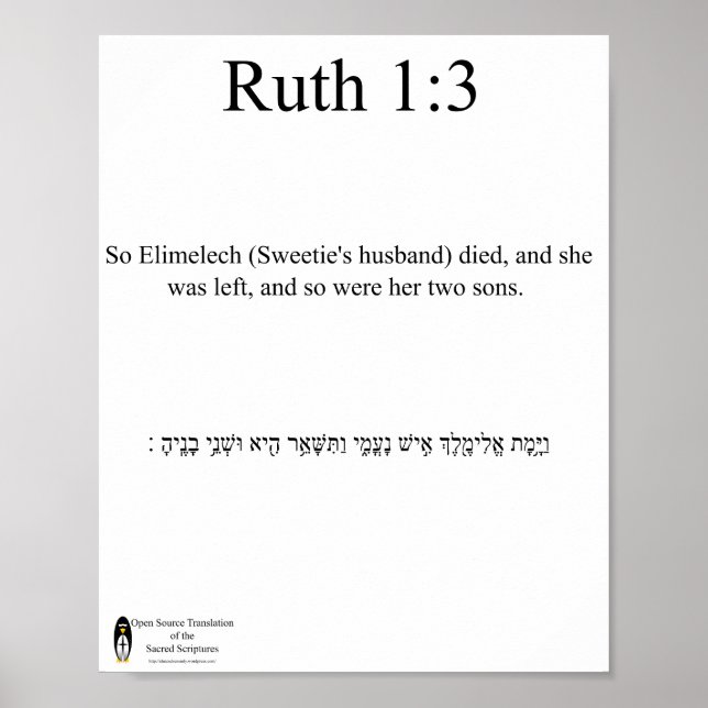 Öppna källöversättningsruth 1:3 Poster (Framsidan)