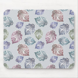 Öppna löv på lätt grått-bakgrund musmatta