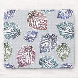 Öppna löv på lätt grått-bakgrund musmatta