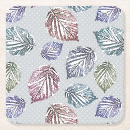 Öppna löv på lätt grått-bakgrund underlägg papper kvadrat