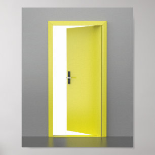 Öppna luckan för gult med smart lock poster