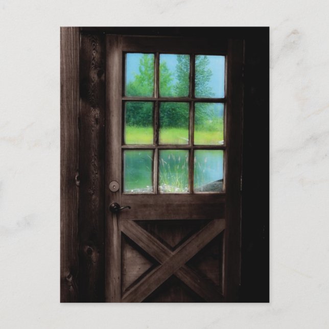 Öppna luckan utåt vykort (Framsida)