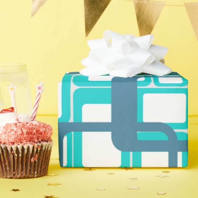 Öppna moderna rektanglar i mitten av århundradet presentpapper (Födelsedagsfest)