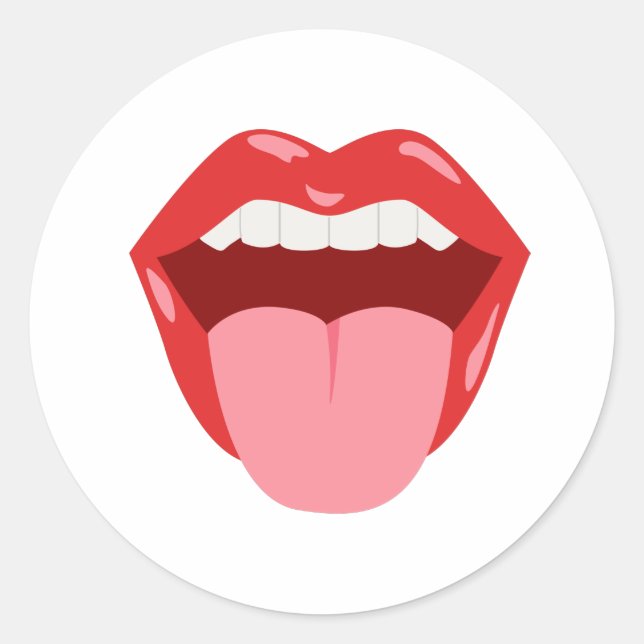 Öppna mun runt klistermärke (Framsida)