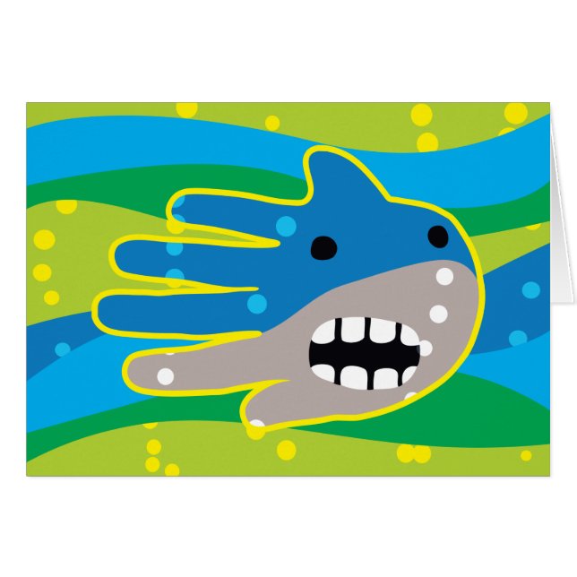 Öppna munhajen hälsningskort (Framsidan Horizontal)