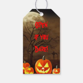 Öppna om du törs Kuslig kyrkogård Halloween-presen Presentetikett