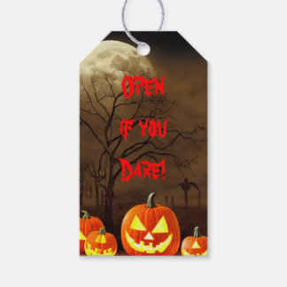 Öppna om du törs Kuslig kyrkogård Halloween-presen Presentetikett