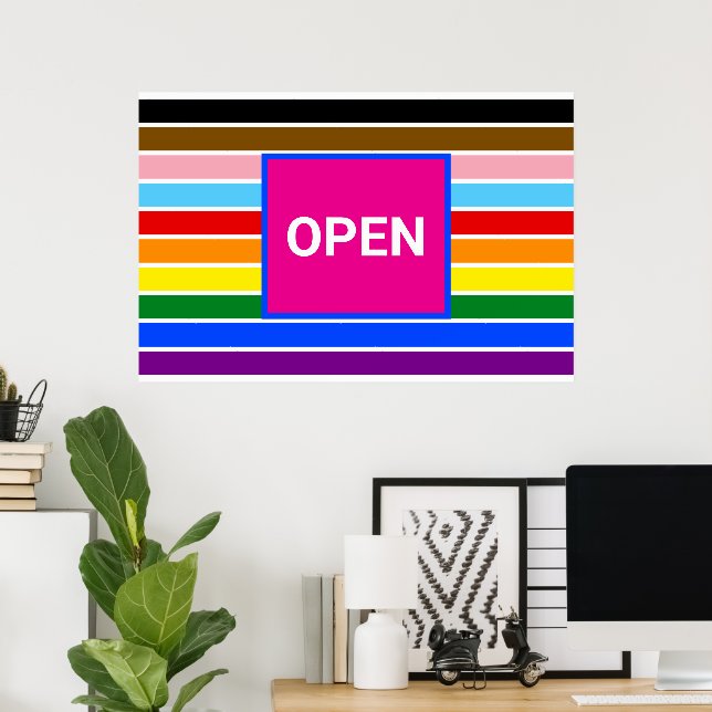 Öppna Pridet Ally Rainbow Progress LGBT LGBTQ Poster (Hemmakontoret)