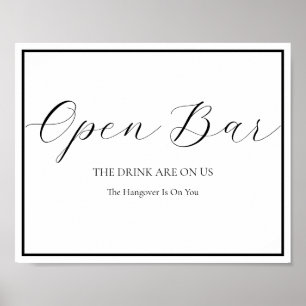 Öppna Pub Bröllop-Eleganten Modern calligrafi Poster