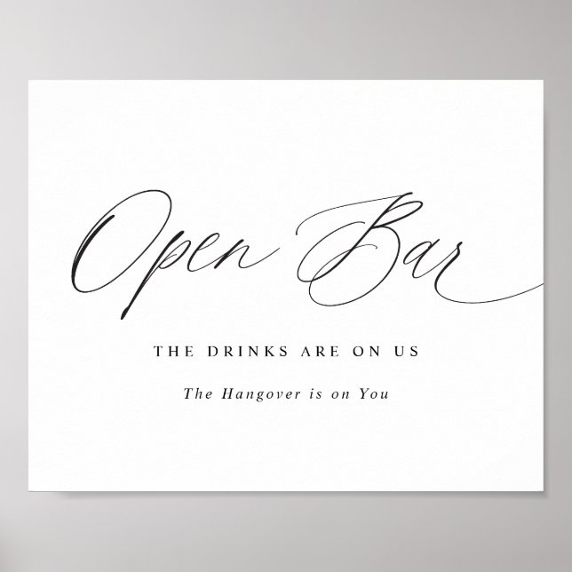Öppna Pub Bröllop-Eleganten  Modern calligrafi Poster (Framsidan)