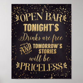 Öppna Pub Bröllop Poster Black/Guld