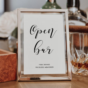Öppna pub bröllop-tecken poster