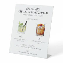 Öppna Pub Namnteckning Cocktail Bröllop-tecken