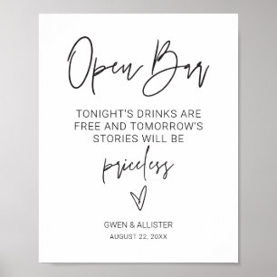 Öppna Pub-signaturanteckningsbröllopsmottagning Po Poster