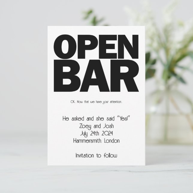 Öppna Pub Spara Datumet (Stående Fram)
