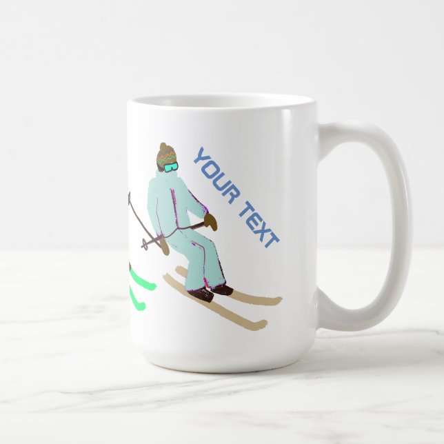 Öppna Skier för textskidöppning för personlig Kaffemugg (Höger)