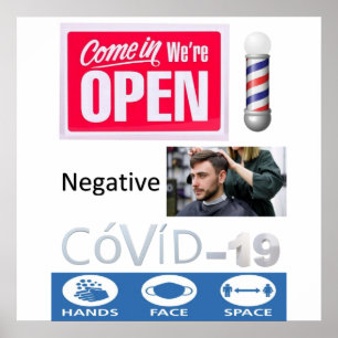 Öppna skyltprojektionsyta för Covid 19 Barbershop Poster