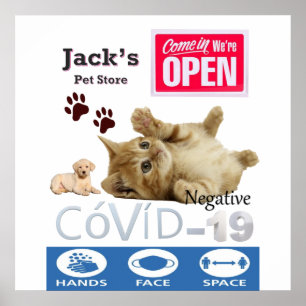 Öppna skyltprojektionsyta för Covid 19 Pet Store-P Poster