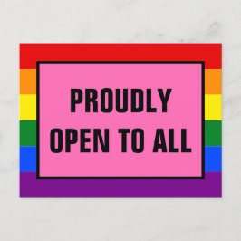 Öppna stolt för Pridet för alla HBT-kunder Vykort