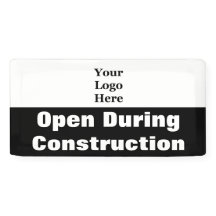 Öppna under konstruktionssvart och vit Logotyp