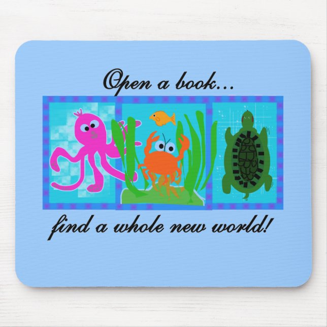 Öppna Undersea Tshirts och gåvor för en bok Musmatta (Framsidan)