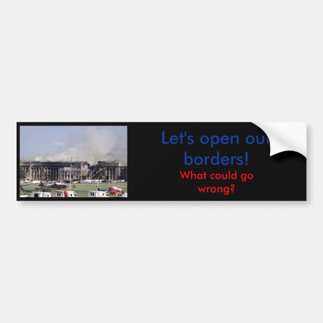 Öppna våra ska gränser går orätt - bildekalet bildekal (Framsidan)