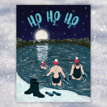 Öppna vatten och simma i sjö med snö-jul helg vykort<br><div class="desc">👉 ett leende på ansikte med vildens simmande vykort för helgdag till jul! Öppna vatten-simmare är i sjö på vintern med tomten på. Det är nattetid och måne och stjärnor återspeglas i vatten. 🔥 mina löften - denna utformning har ett unikt hand plockade inslag (som jag har hört mig för!)...</div>