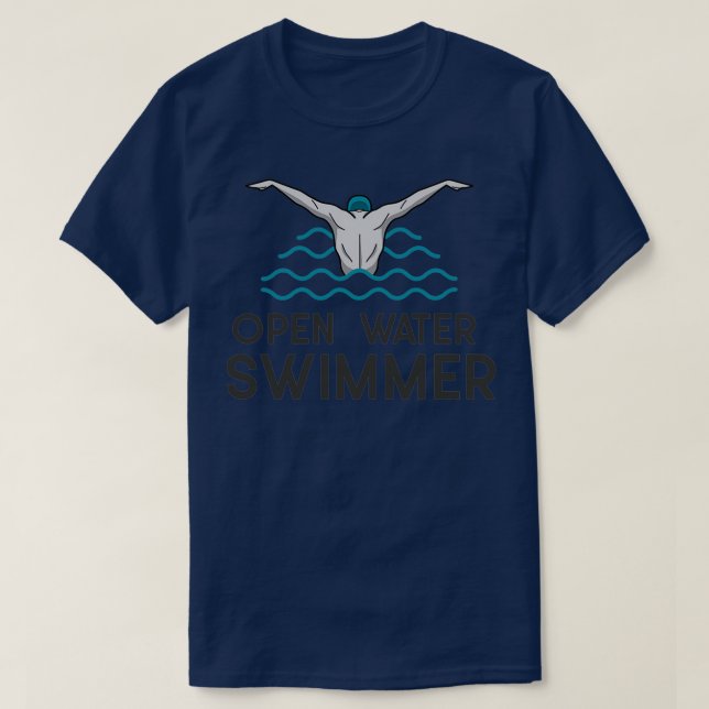 Öppna Vatten Swimmer-disk T Shirt (Design framsida)