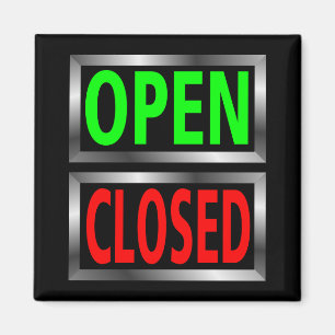 Öppna vektorklippet Closed Signs Magnet