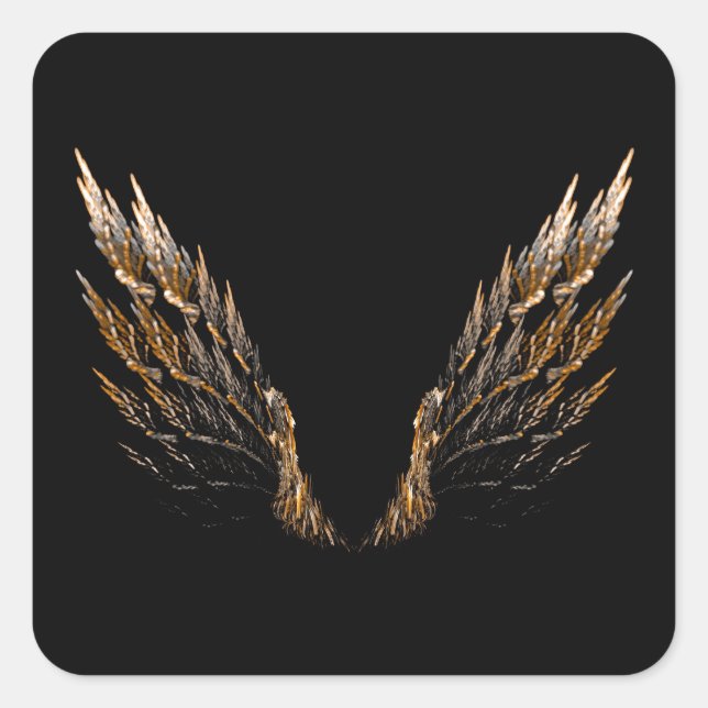 Öppna Vingar Fyrkantigt Klistermärke (Framsida)