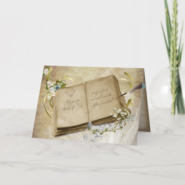 öppna vintagen bok för trettioårsdagen kort (Framsida)