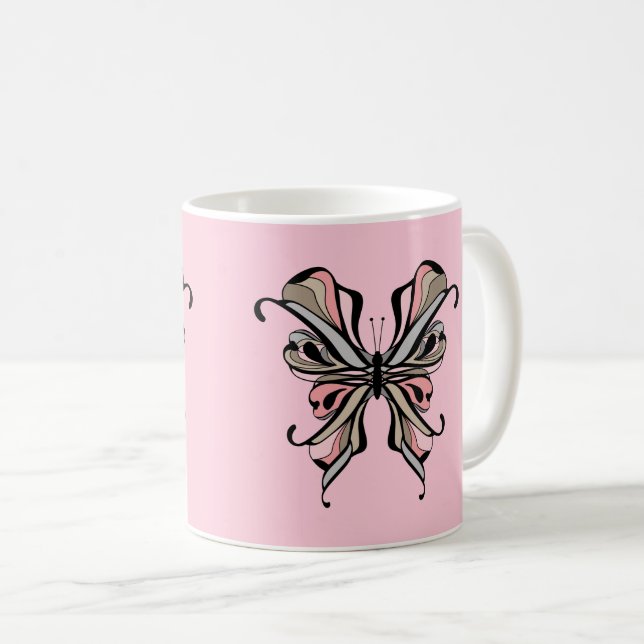 Öppnad fjäril kaffemugg (Framsida höger)