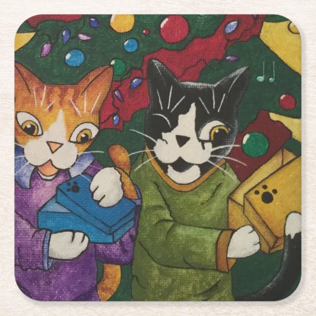 Öppnad Presenter Underlägg Papper Kvadrat (Framsidan)