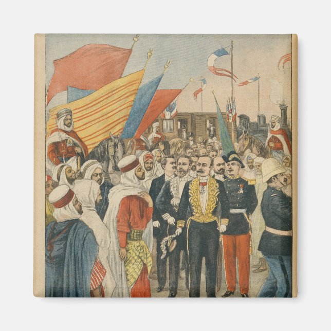 Öppnande av Saida-järnvägen i Algeriet Magnet (Framsidan)