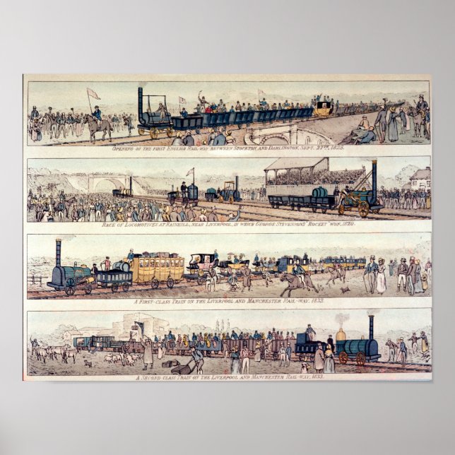 Öppnandet av Stockton och Darlington Poster (Framsidan)