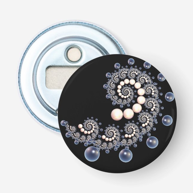 Öppnare för ivoriansk och blå Pearl Spiral Flaska (Framsidan)