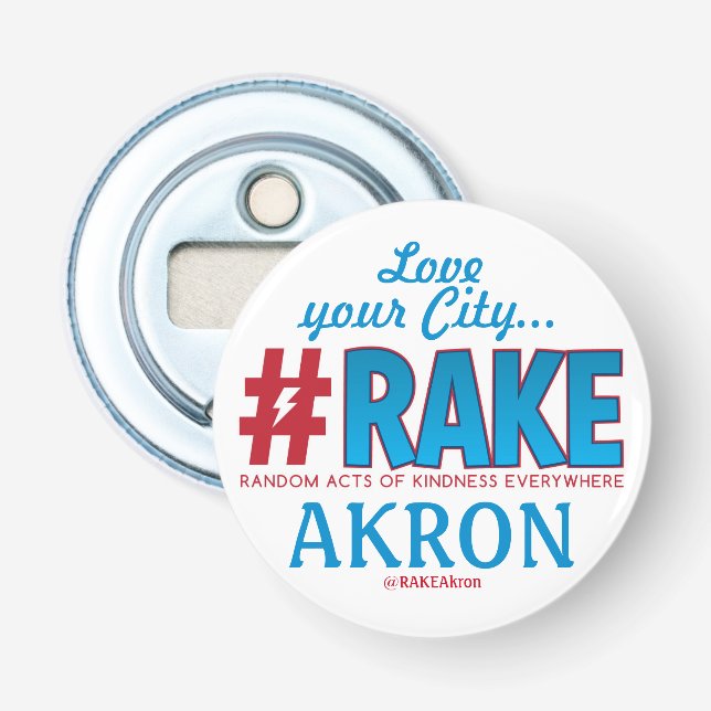 Öppnare för #RAKEAkron flaska (Framsidan)