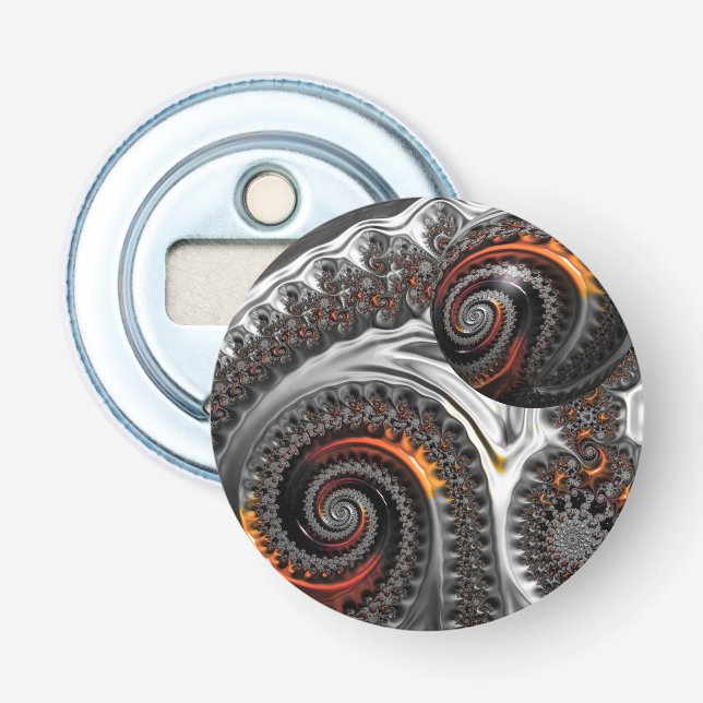 Öppnare för silver och Orange Mandelbrot Sphere Fl (Framsidan)