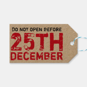 Öppnas inte före 25 december presentetikett