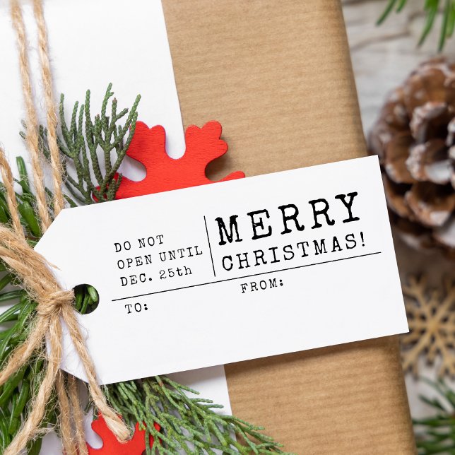 Öppnas inte förrän 25 december Julgåva Stämpel (Do Not Open Until December 25 Christmas Gift Rubber Stamp)