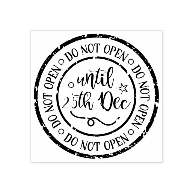 ÖPPNAS INTE FÖRRÄN DEC 25:E STÄMPEL (Tryck)